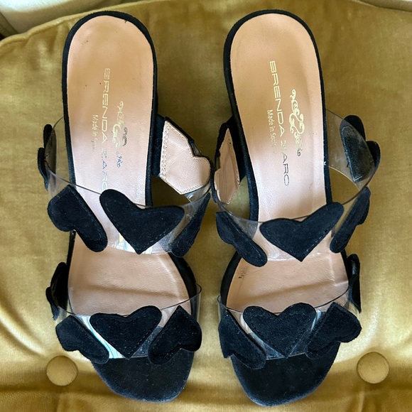 Brenda Zaro Black Heart Heels From Spain Size 6 - Picture 2 of 7